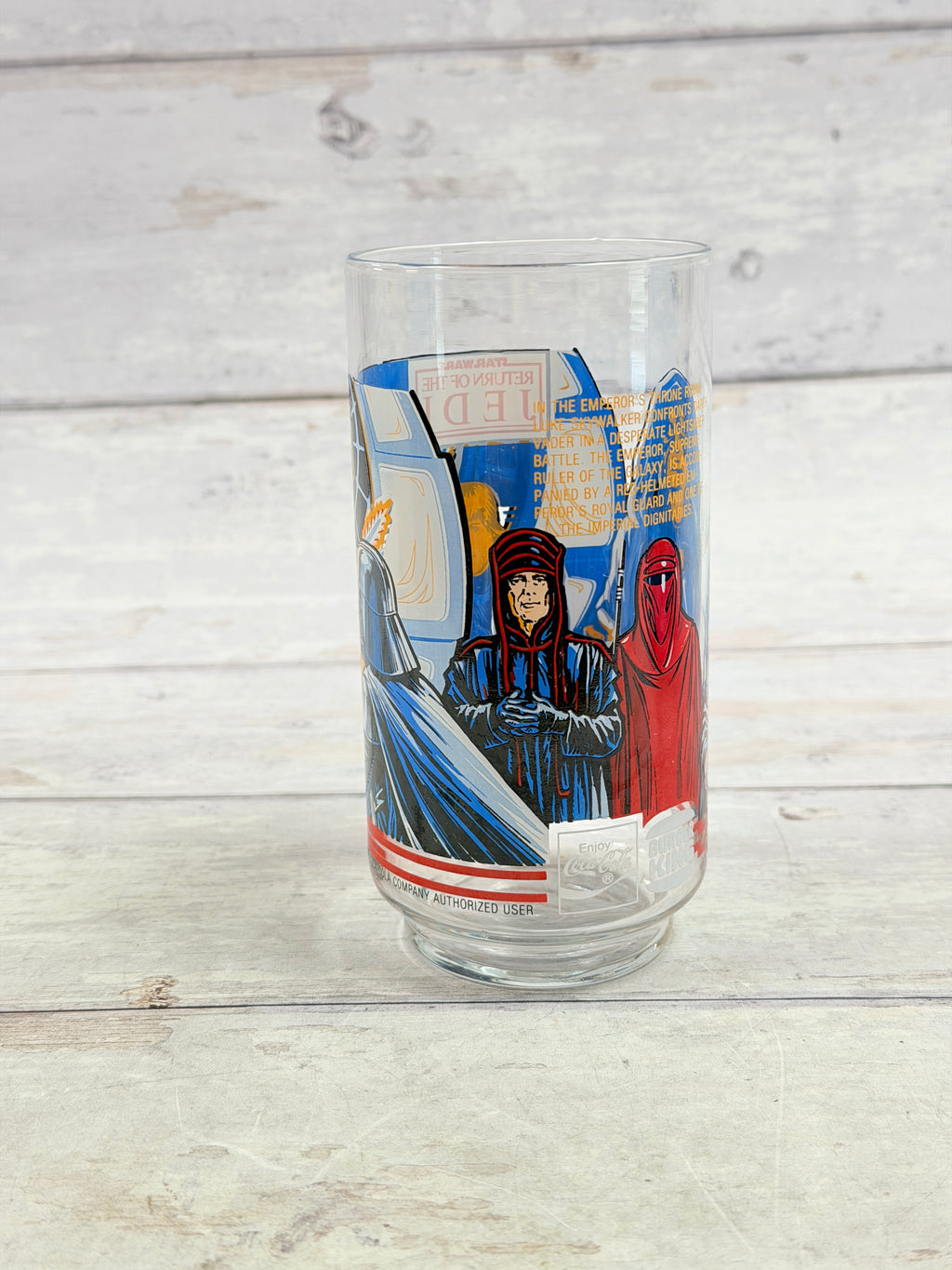 1983 Star Wars Return of the Jedi Luke Burger King Coca-Cola Glass