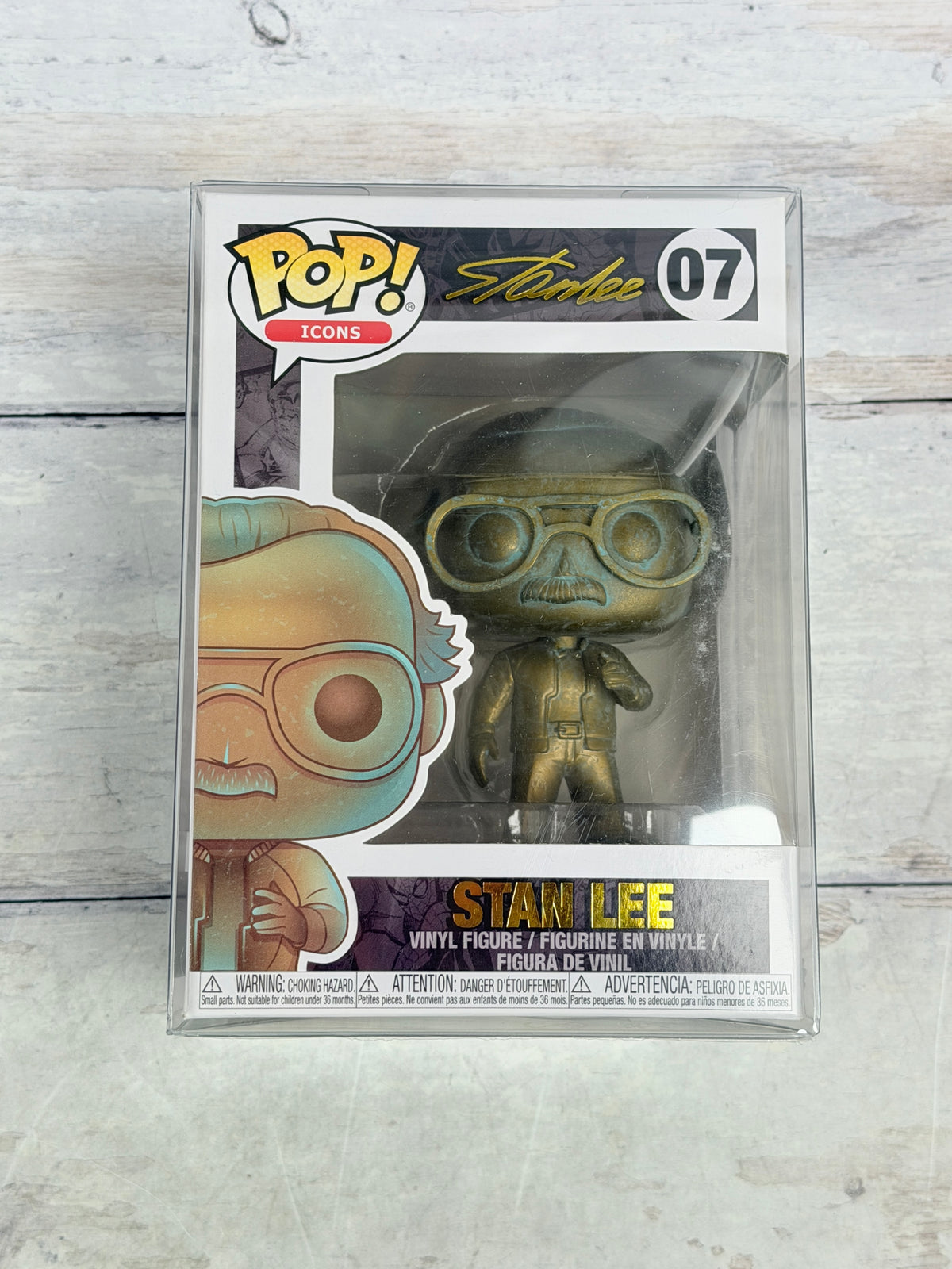 Funko POP! Icons Stan Lee #07 Patina Bronze Marvel Vinyl Figure with Protector – Vaulted