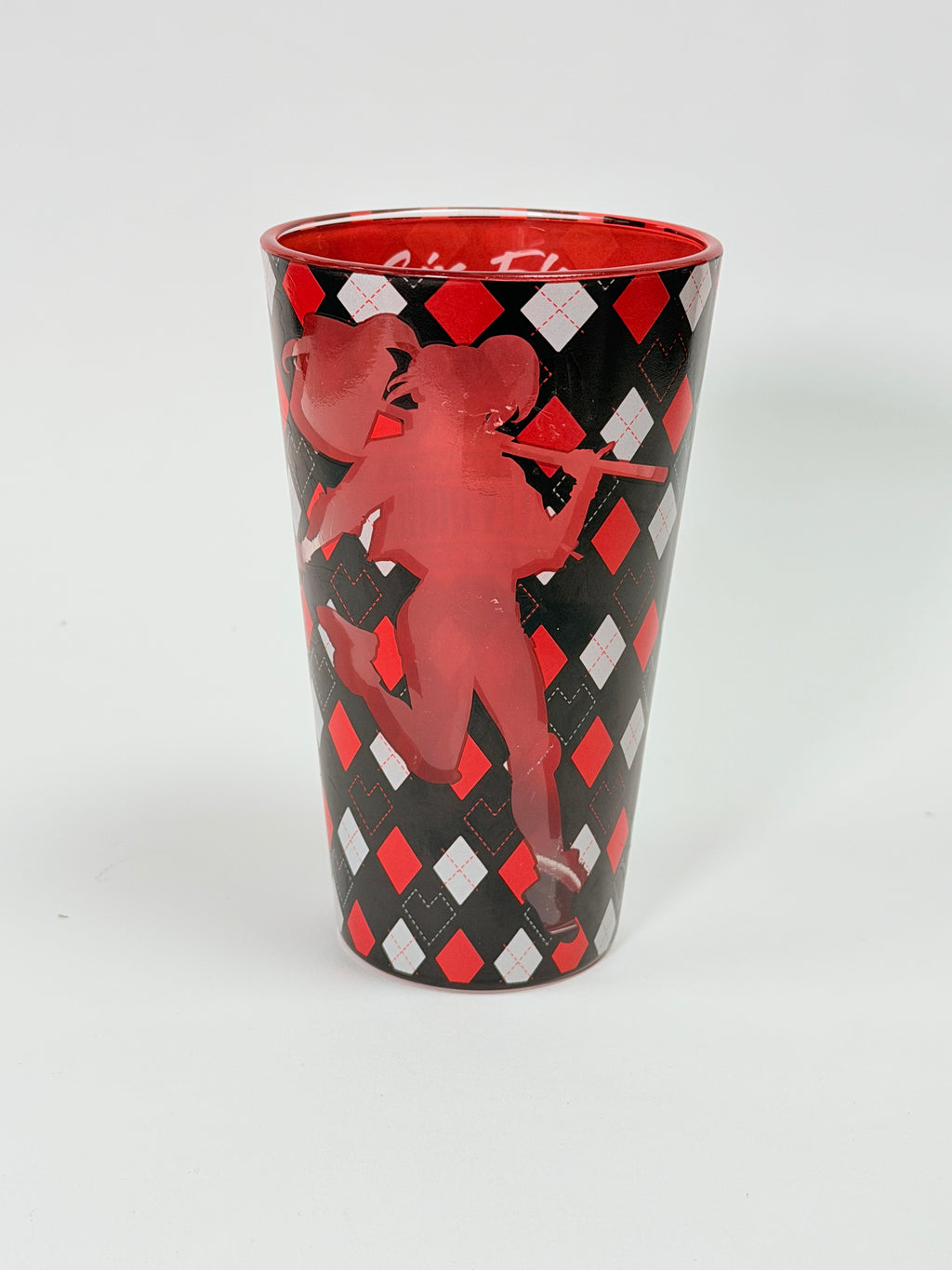 Six Flags Harley Quinn Tall Glass Tumbler / Cup