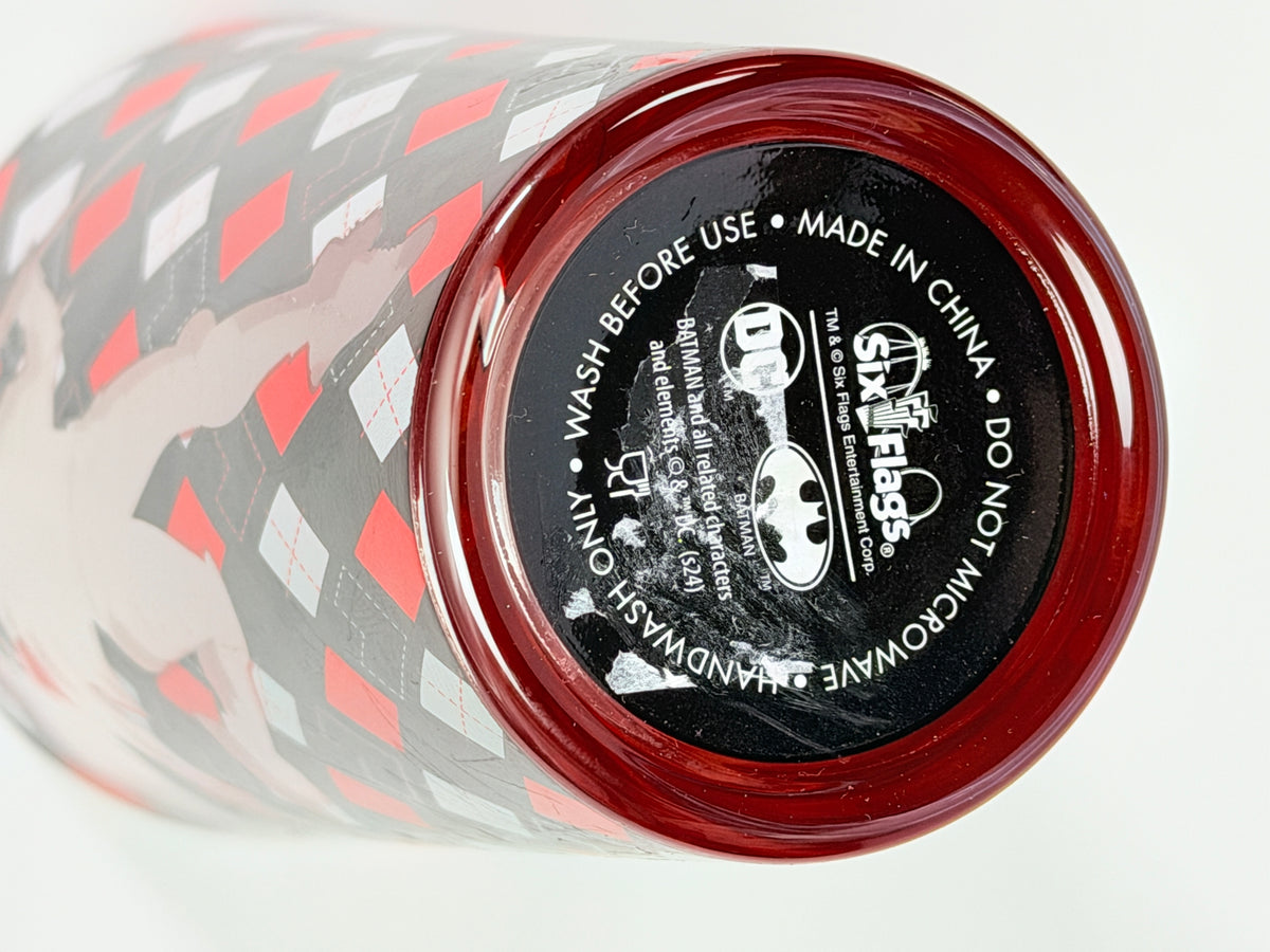 Six Flags Harley Quinn Tall Glass Tumbler / Cup