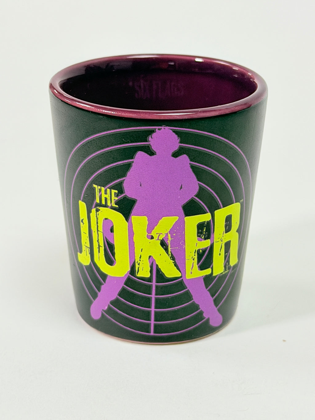 Six Flags The Joker Ceramic Shot Glass Anarchy Suits Me