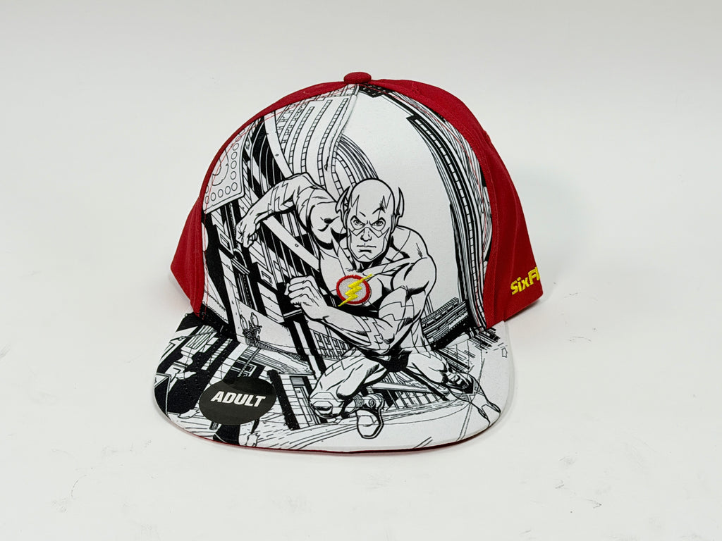 Six Flags The Flash Comic Scene Snap-Back Hat