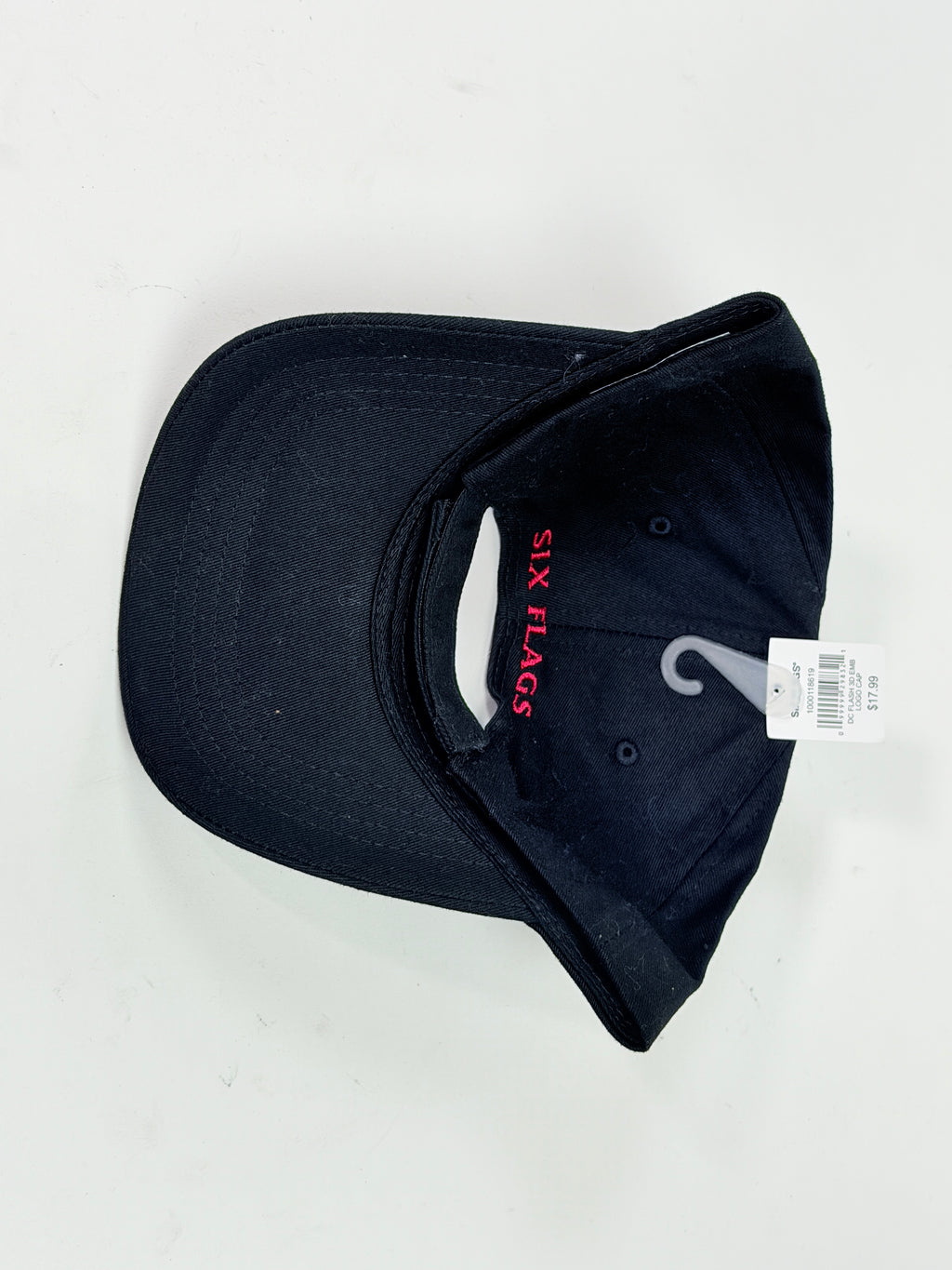 Six Flags Black The Flash Velcro-Back Hat
