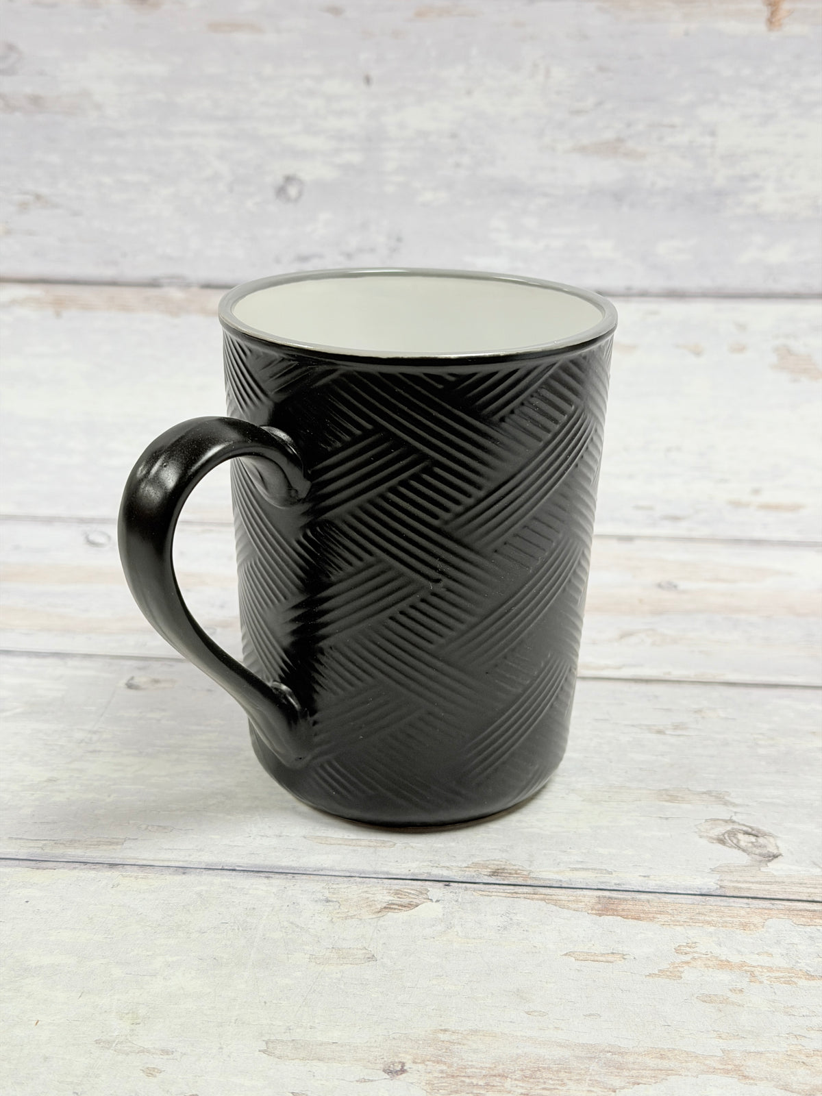 Six Flags America Black Coffee Mug with Metal Plaque