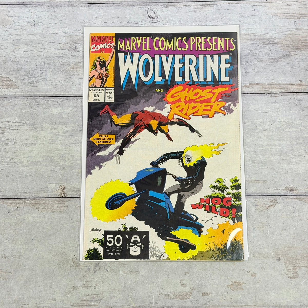 Front cover of Marvel Comics Presents #68 (1991), featuring Wolverine and Ghost Rider