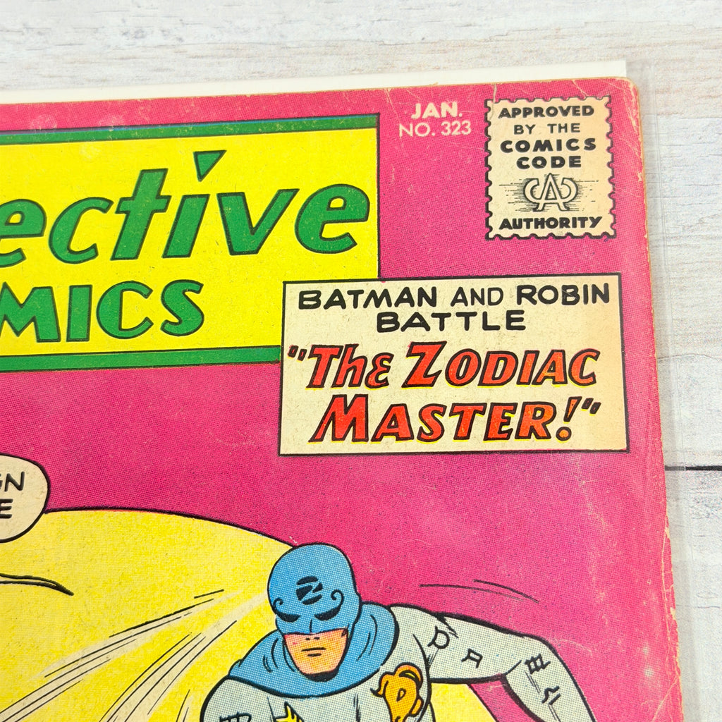 Detective Comics #323, front upper-right issue/date detail