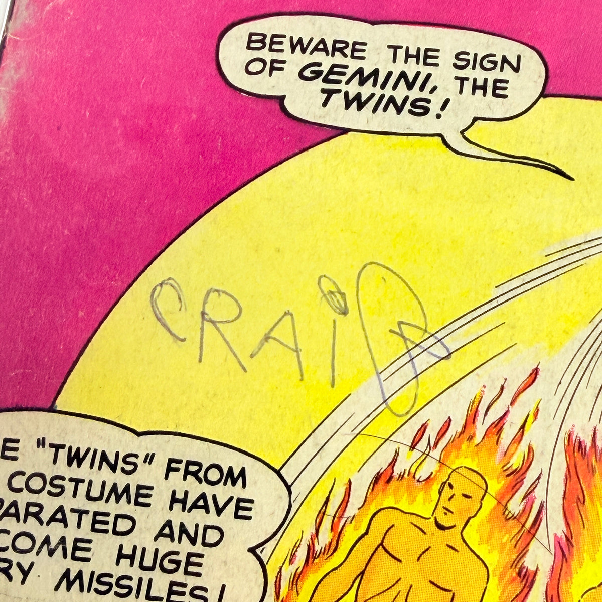 Detective Comics #323, front center pencil-writing close-up