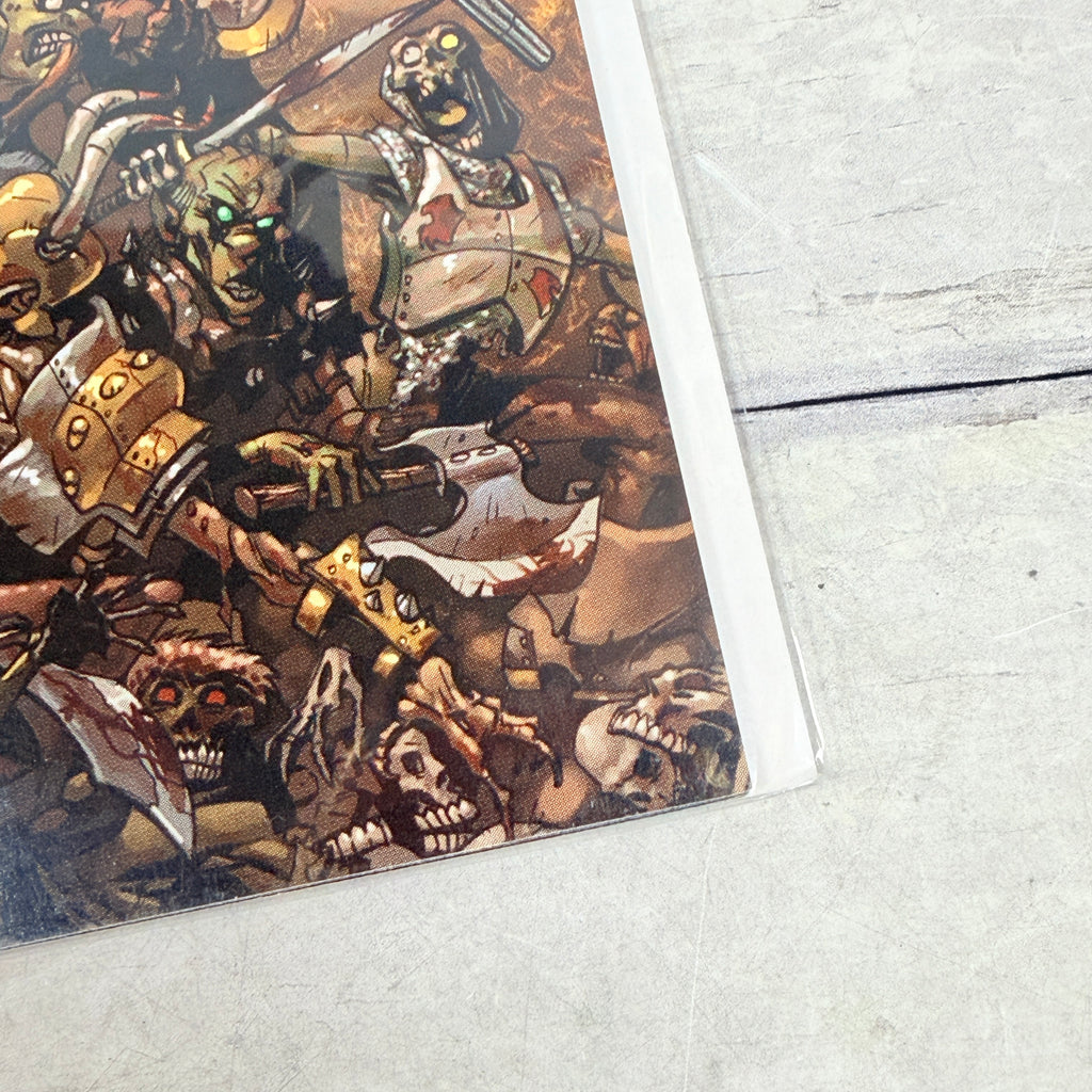 Army of Darkness: Ashes 2 Ashes #2 (2004) Devil's Due Publishing - Nick Bradshaw EC-Homage Cover, lower-right cover detail