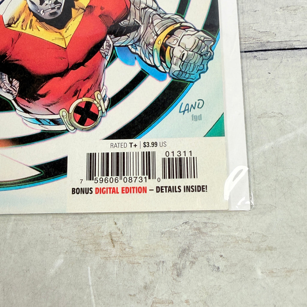 Astonishing X-Men #13 (2018), Greg Land regular cover: lower-right front detail of the actual pre-owned copy.