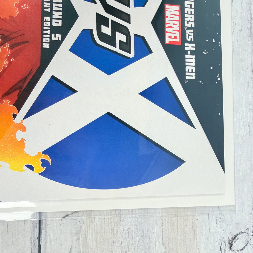 Avengers vs. X-Men #5 (2012), Ryan Stegman color variant: upper-right front detail of the actual pre-owned copy.