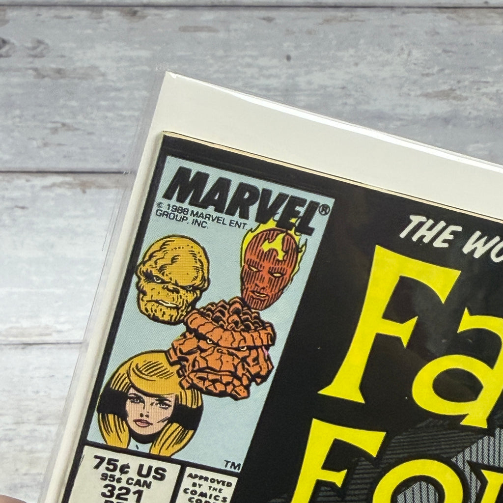 Fantastic Four #321 (1988), actual copy cover condition detail 3