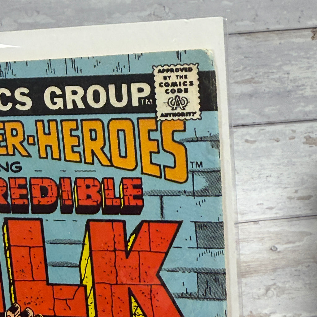 Marvel Super-Heroes #61 (1976), actual copy cover condition detail 4