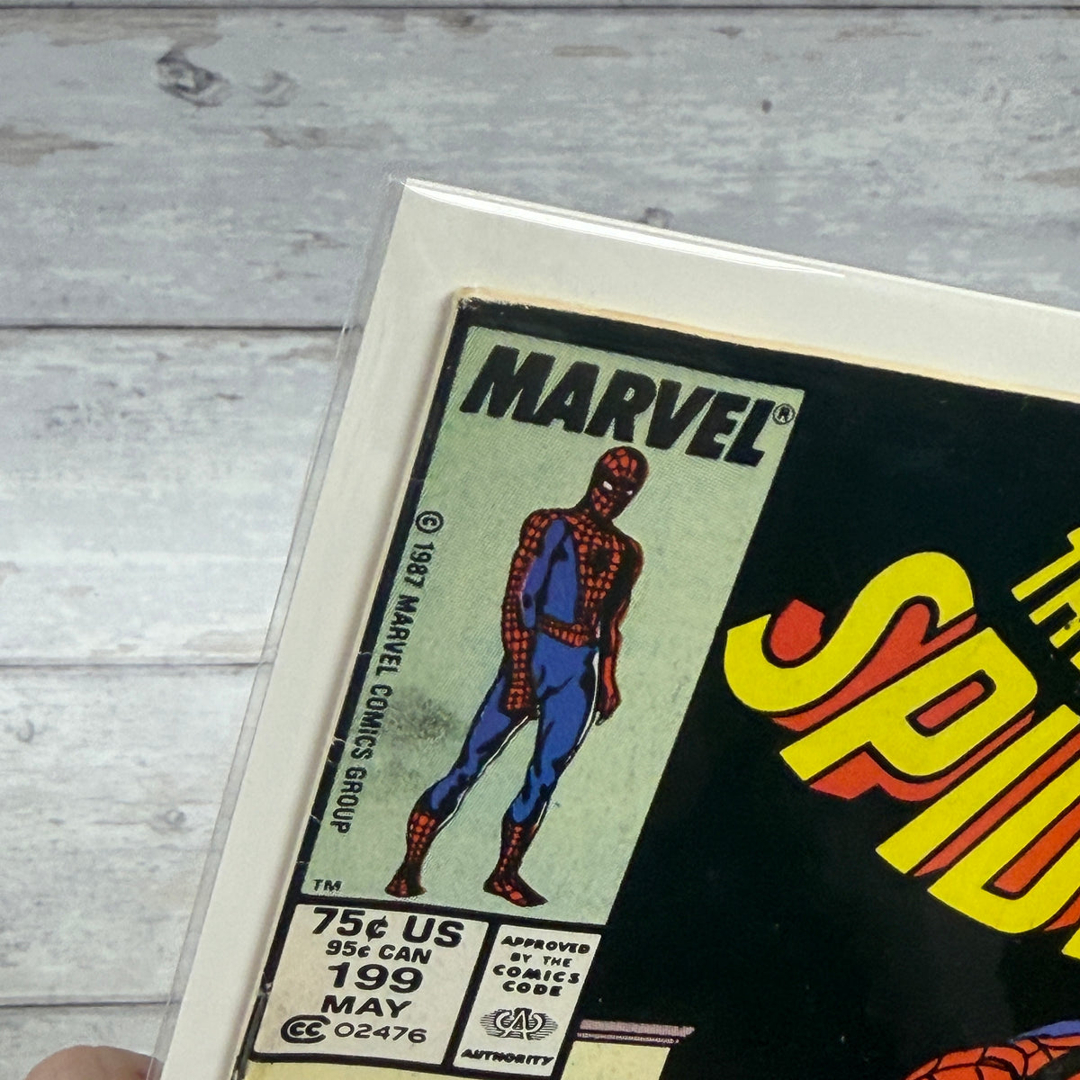 Marvel Tales #199 (1987), Newsstand, actual copy cover detail 4