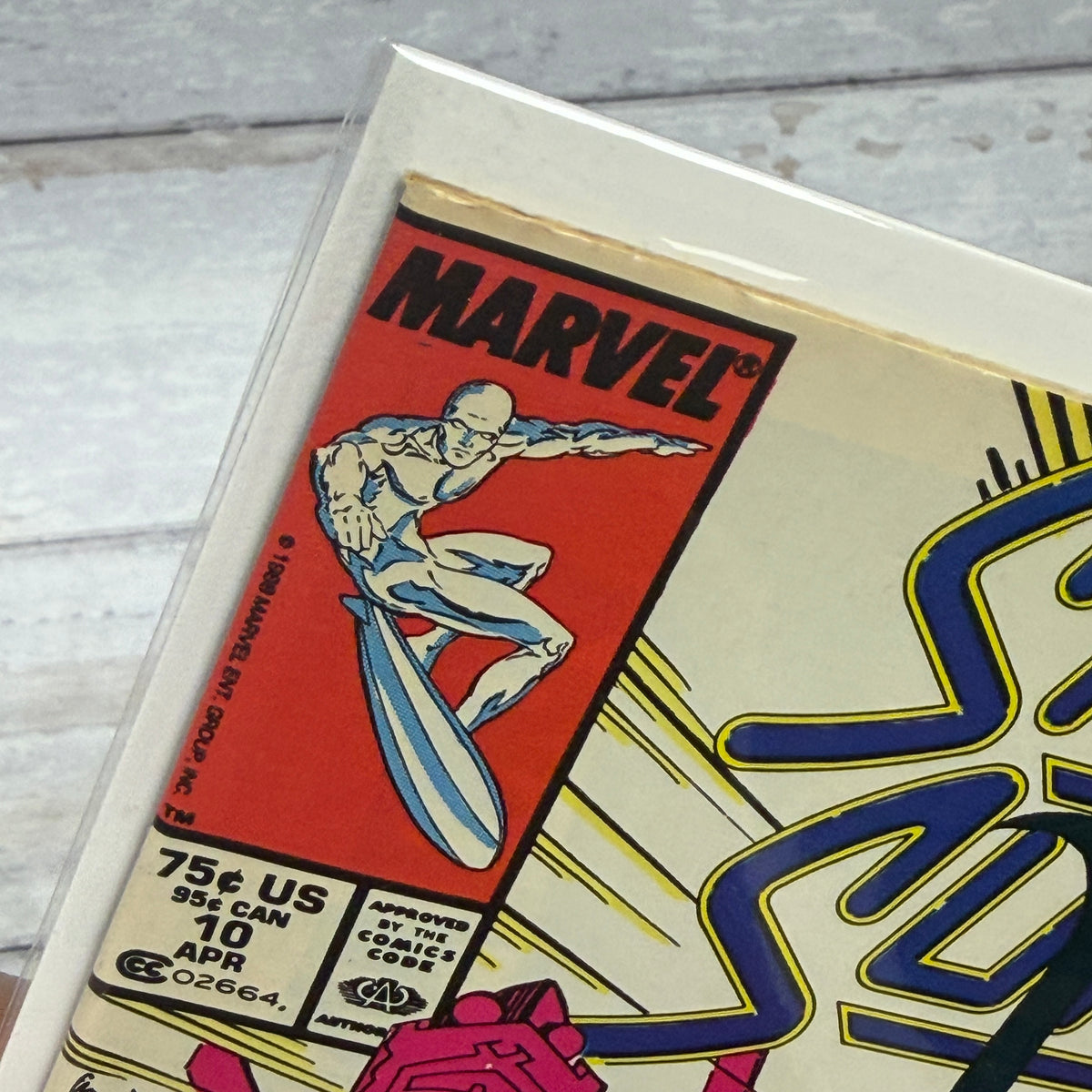 Silver Surfer #10 (1988), Newsstand, actual copy cover detail 3