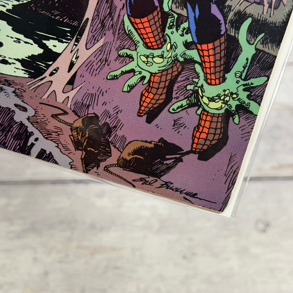 The Spectacular Spider-Man #163 (1990), Direct Edition, actual copy cover detail 1