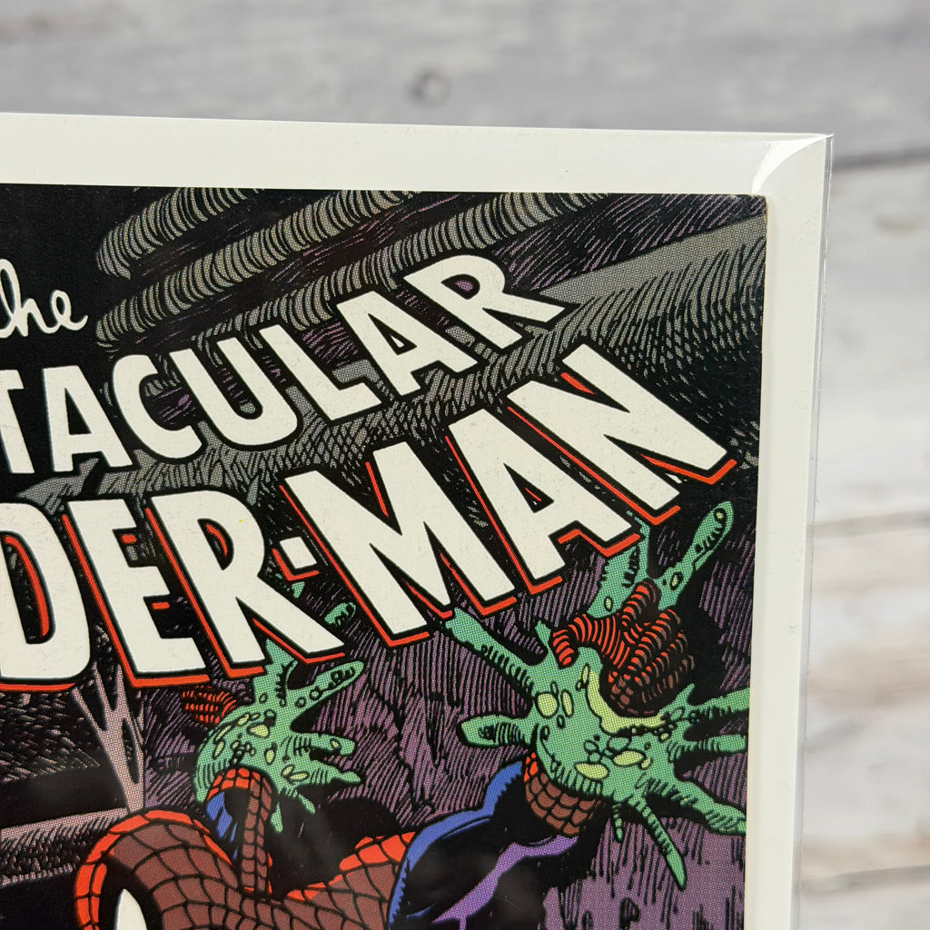 The Spectacular Spider-Man #163 (1990), Direct Edition, actual copy cover detail 3