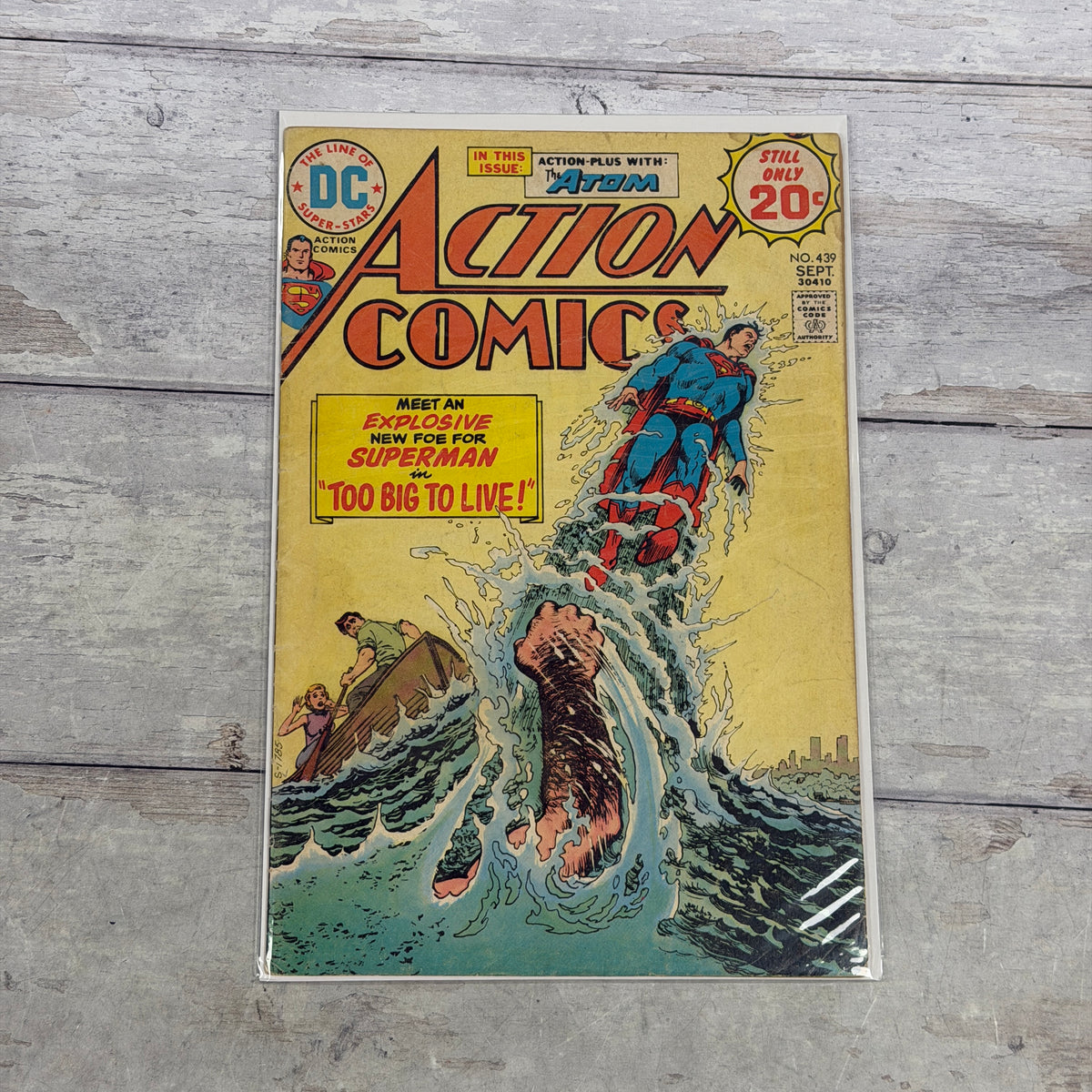 Action Comics #439 (1974) front cover, 20 cents, Sept, actual copy
