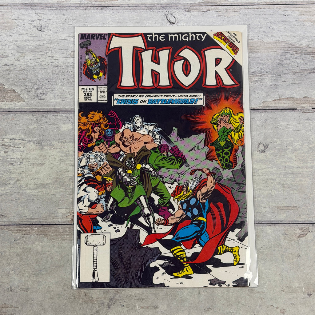 Thor #383 (1987) front cover, 75-cent direct edition, Sept, actual copy