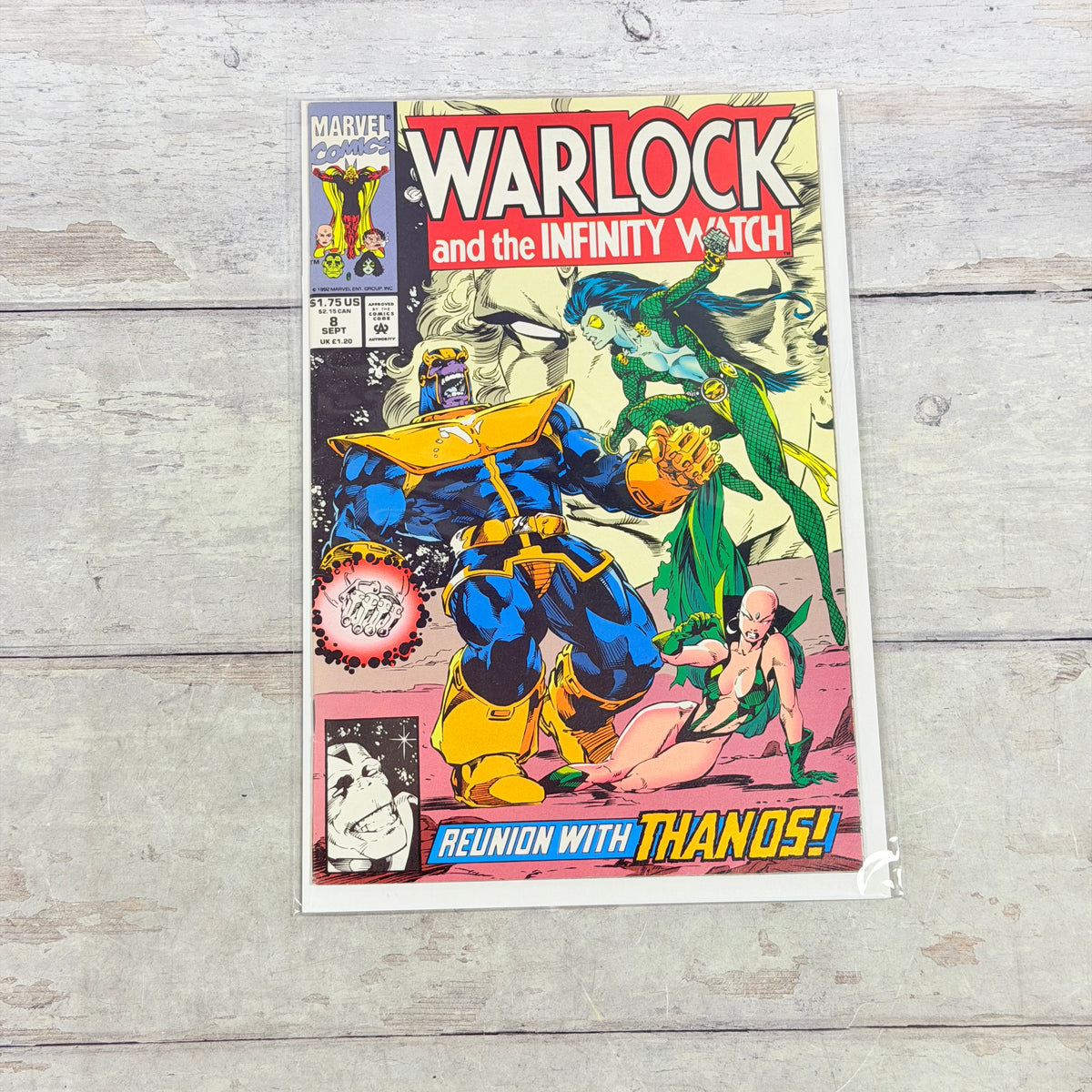 Warlock and the Infinity Watch #8 (1992) Direct Edition, full front cover, photo 961