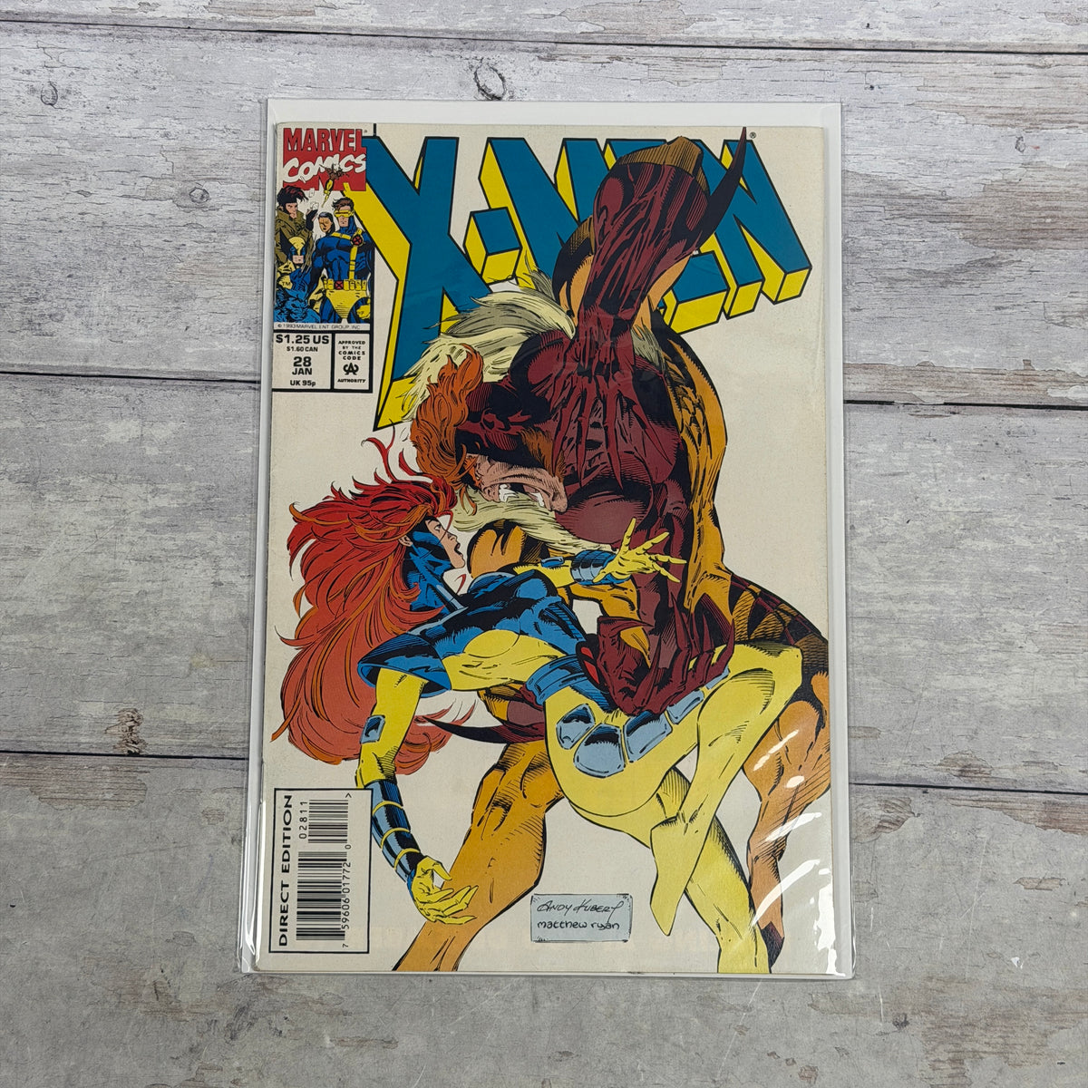 X-Men #28 (1994) front cover, Direct edition, $1.25, Jan, actual copy