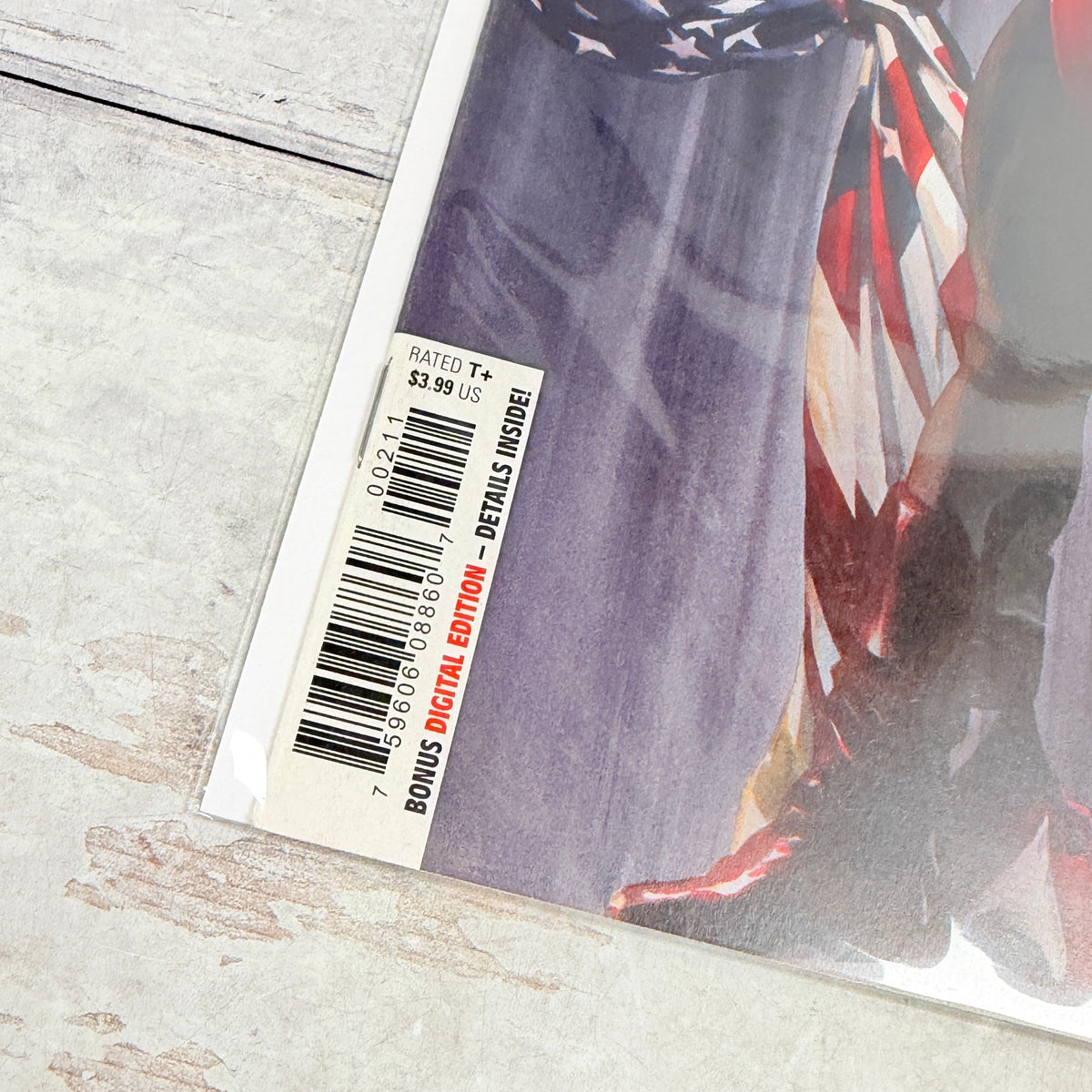 Captain America #2 (2018), Alex Ross regular cover: lower-left front detail of the actual pre-owned copy.