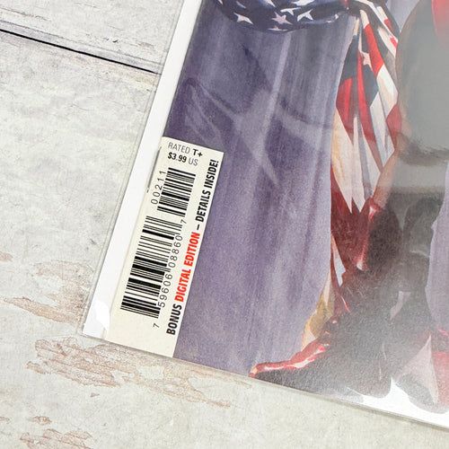 Captain America #2 (2018), Alex Ross regular cover: lower-left front detail of the actual pre-owned copy.