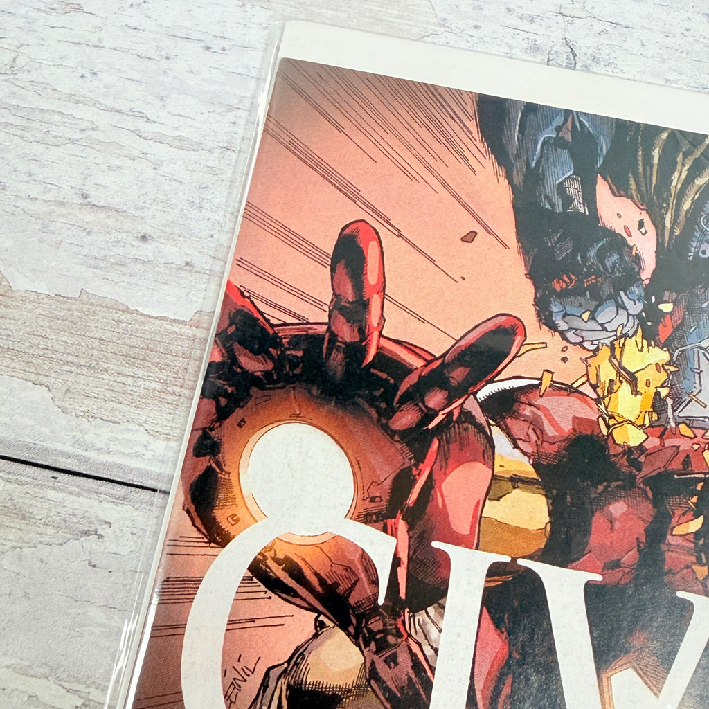 Civil War #1 (2015): upper-left front corner and issue detail of the actual pre-owned copy.