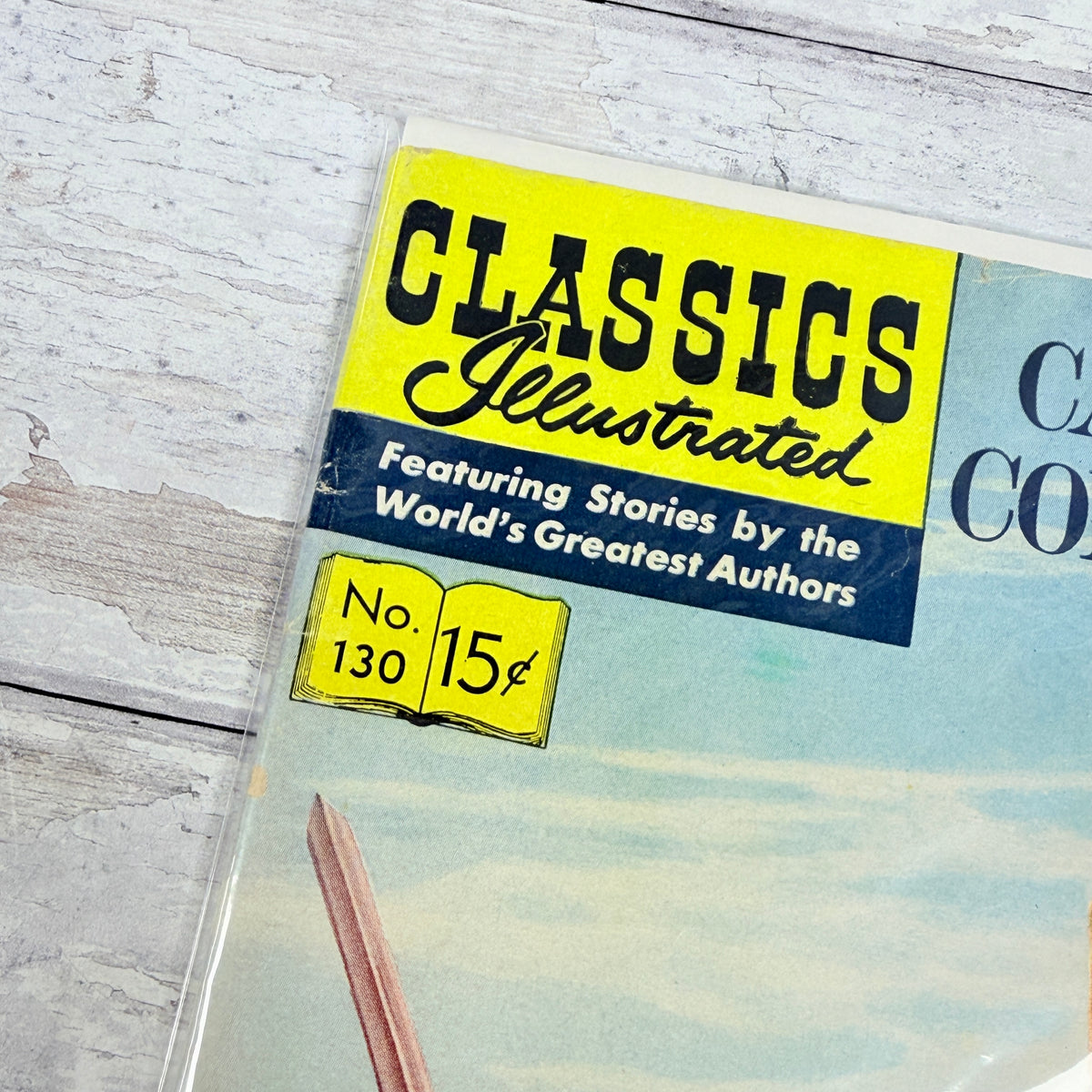 Classics Illustrated 130 Caesar's Conquests upper-left cover and spine creasing near issue number