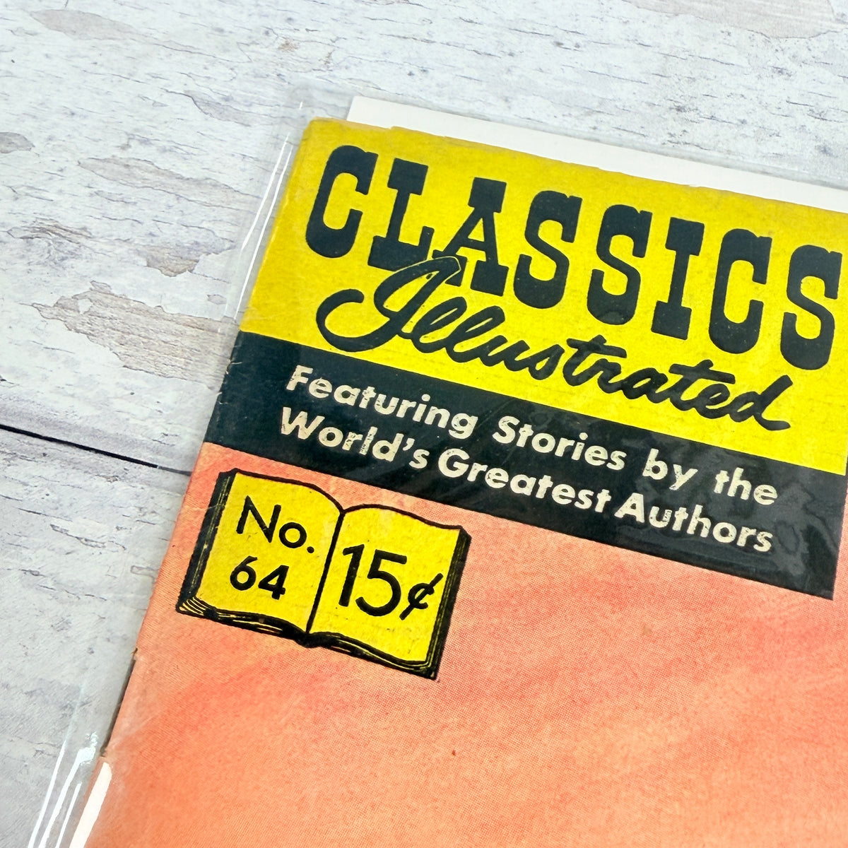 Classics Illustrated #64 Treasure Island HRN 167 reprint, upper-left cover detail