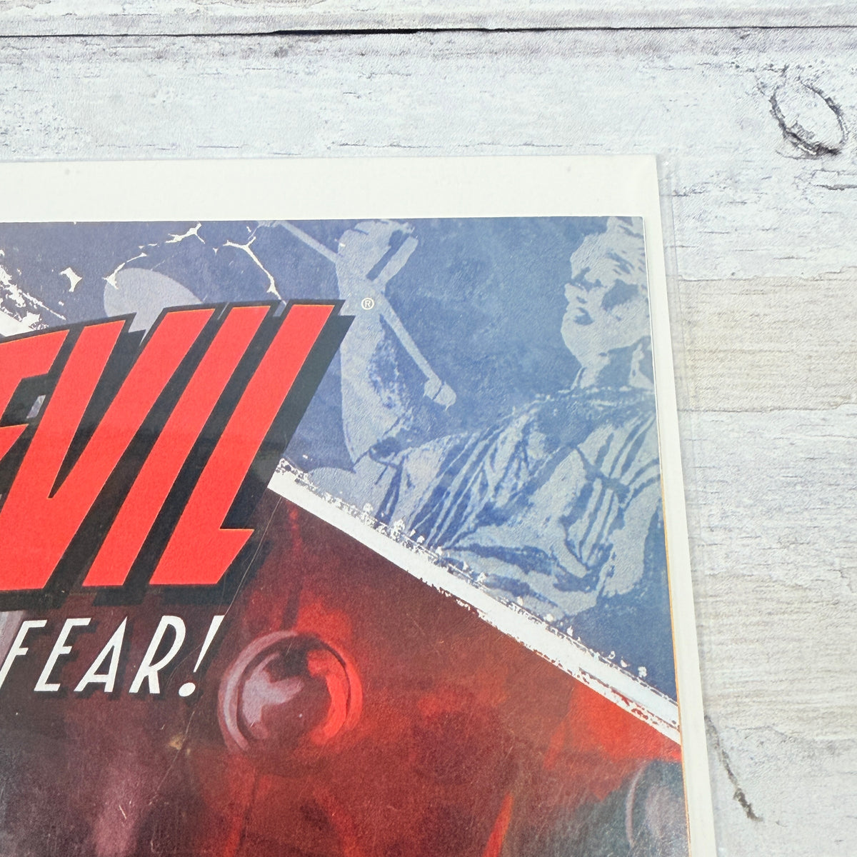 Daredevil #104 (2008): upper-right front corner and title detail of the actual pre-owned copy.