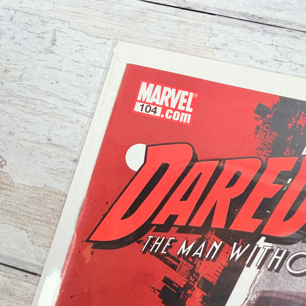 Daredevil #104 (2008): upper-left front corner and issue detail of the actual pre-owned copy.