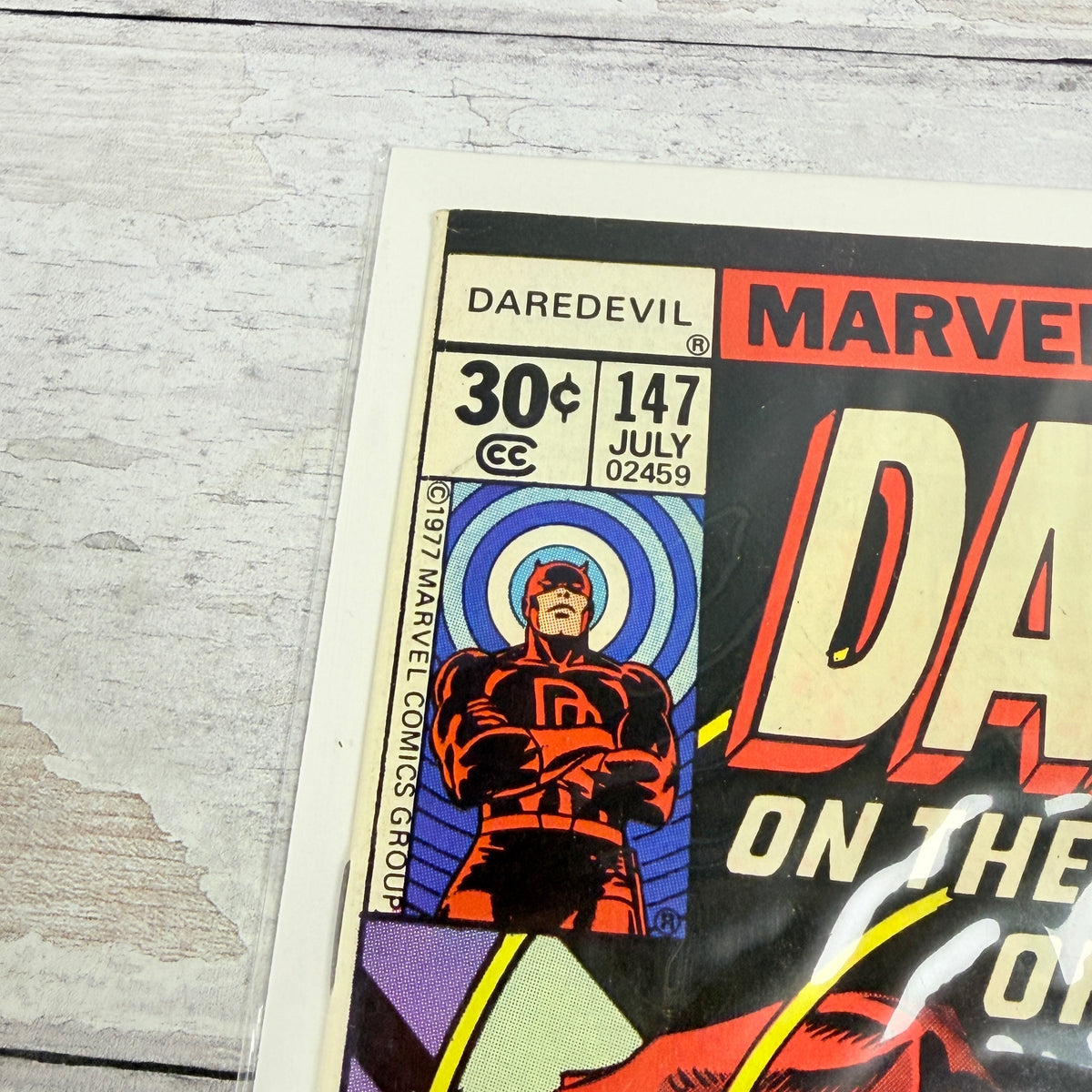 Daredevil #147 (1977) Marvel Comics, upper-left cover with issue number and price