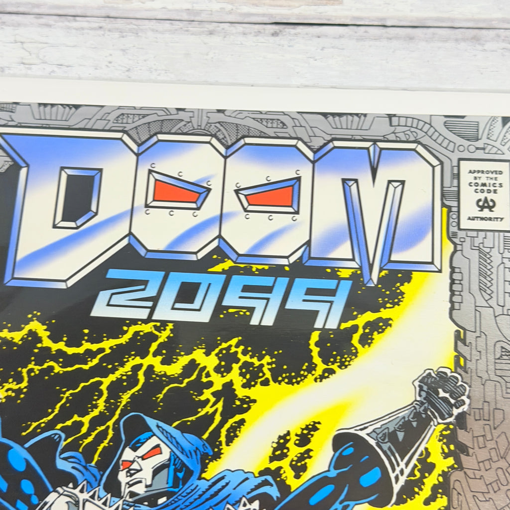 Doom 2099 #1, front_upper_right_detail