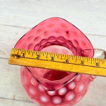 Top view of pitcher crimped pouring rim