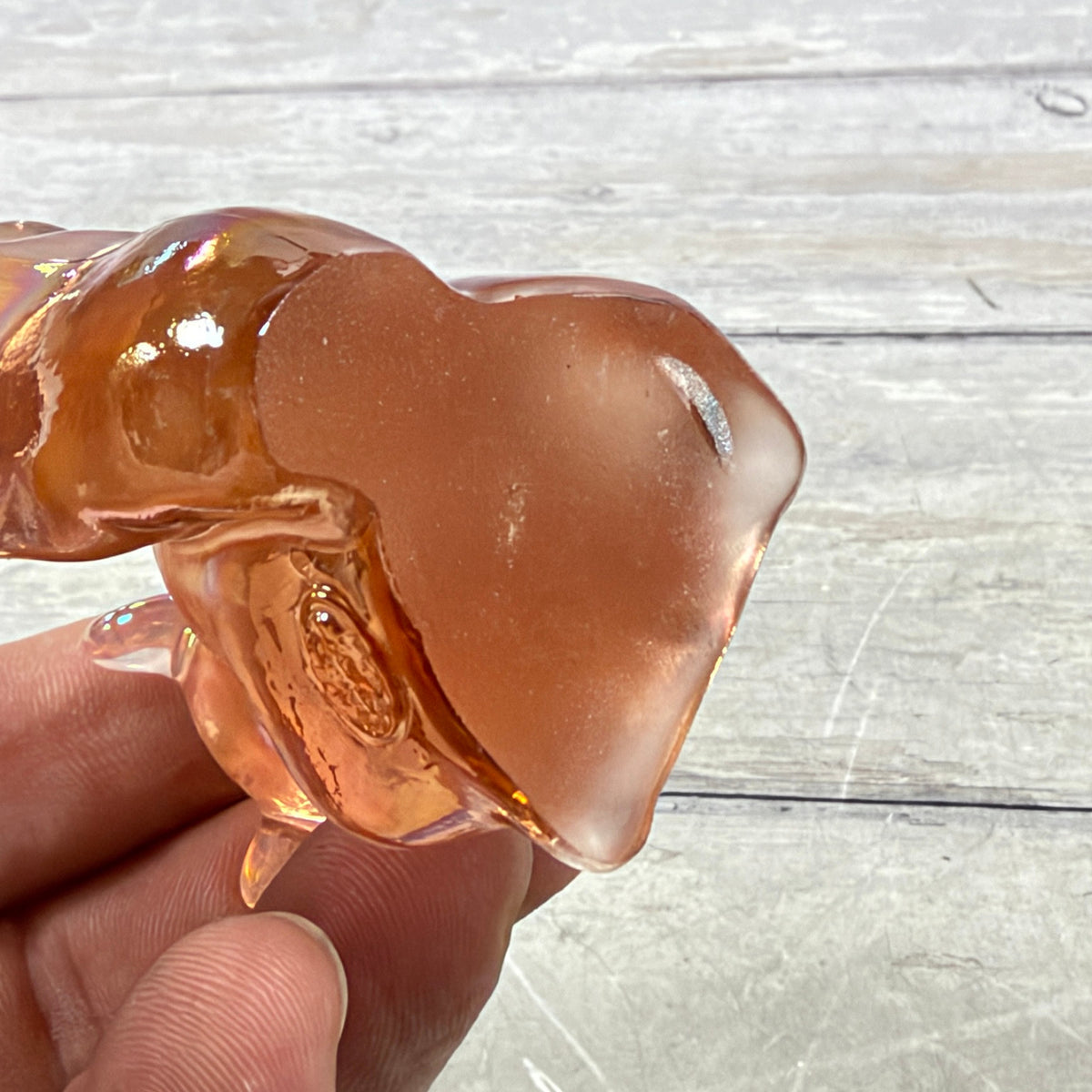 Underside of Fenton squirrel showing base wear and small rough chipped area
