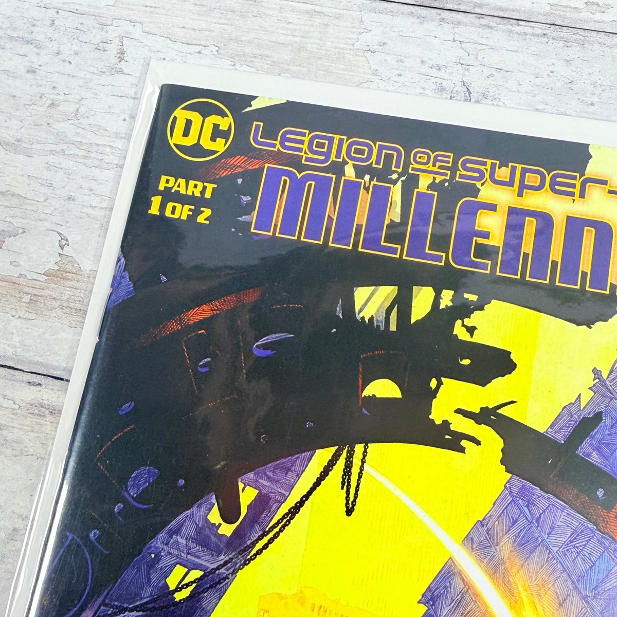 Legion of Super-Heroes: Millennium #1 (2019), Ryan Sook regular cover: upper-left front detail of the actual pre-owned copy.