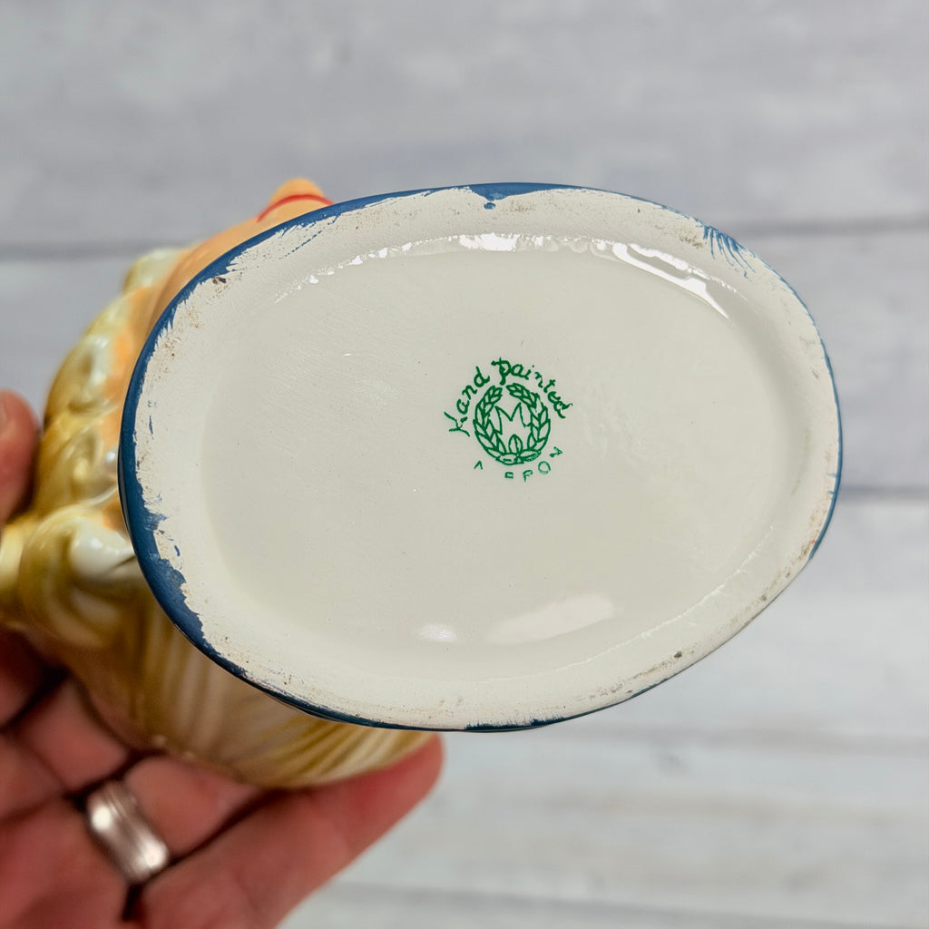 Green Hand Painted Japan mark and worn base edge