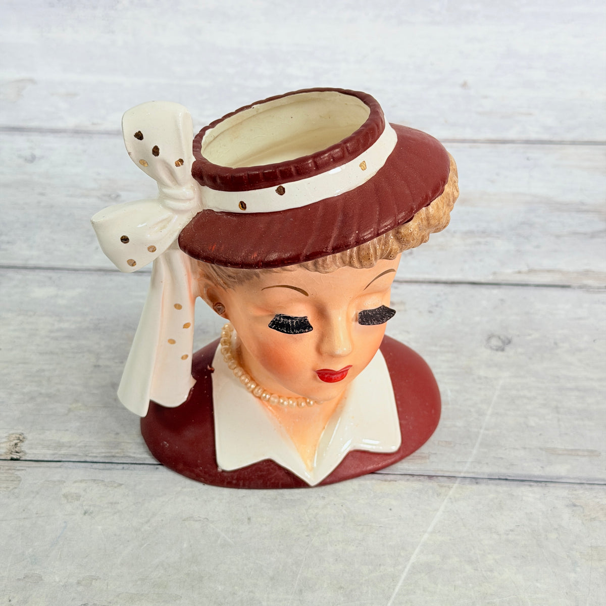 Top view showing lashes and hat opening