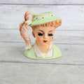 LH39 — Front of Inarco green feather hat vase