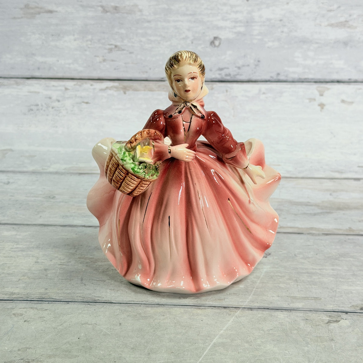 LH52 — Front of pink dress planter with basket