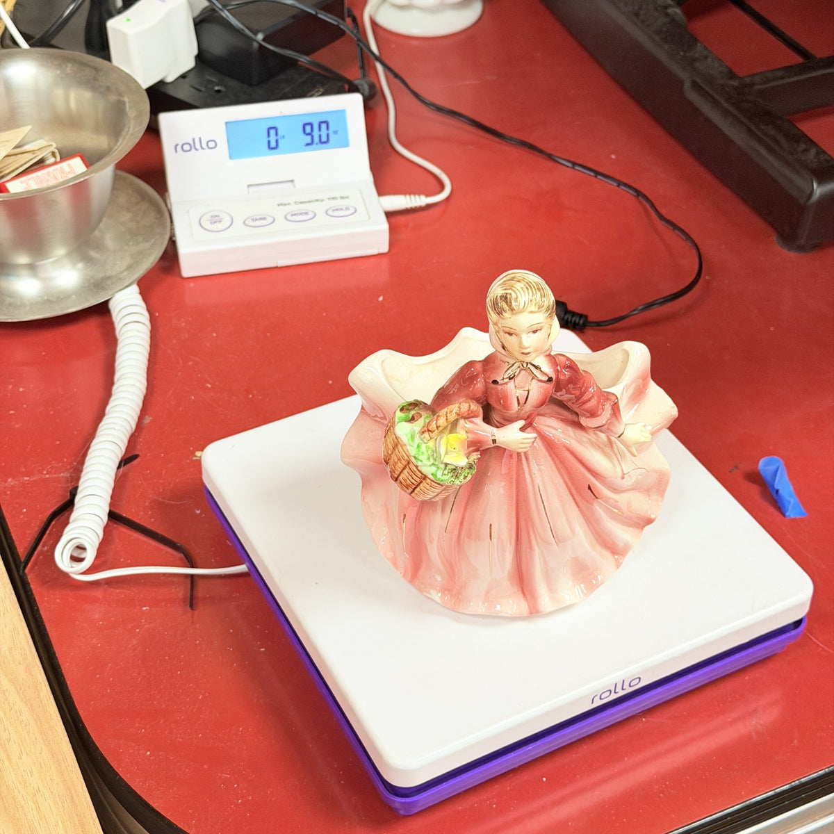 LH52 — Pink dress planter on scale