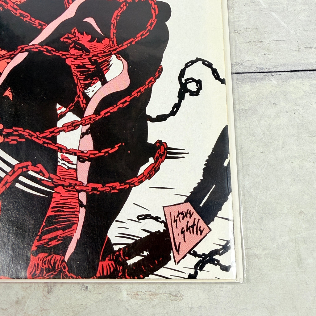 Marvel Comics Presents #110 (1992), Steve Lightle Wolverine and Typhoid Mary cover, direct-sale emblem: lower-right cover-art detail of the actual pre-owned copy.