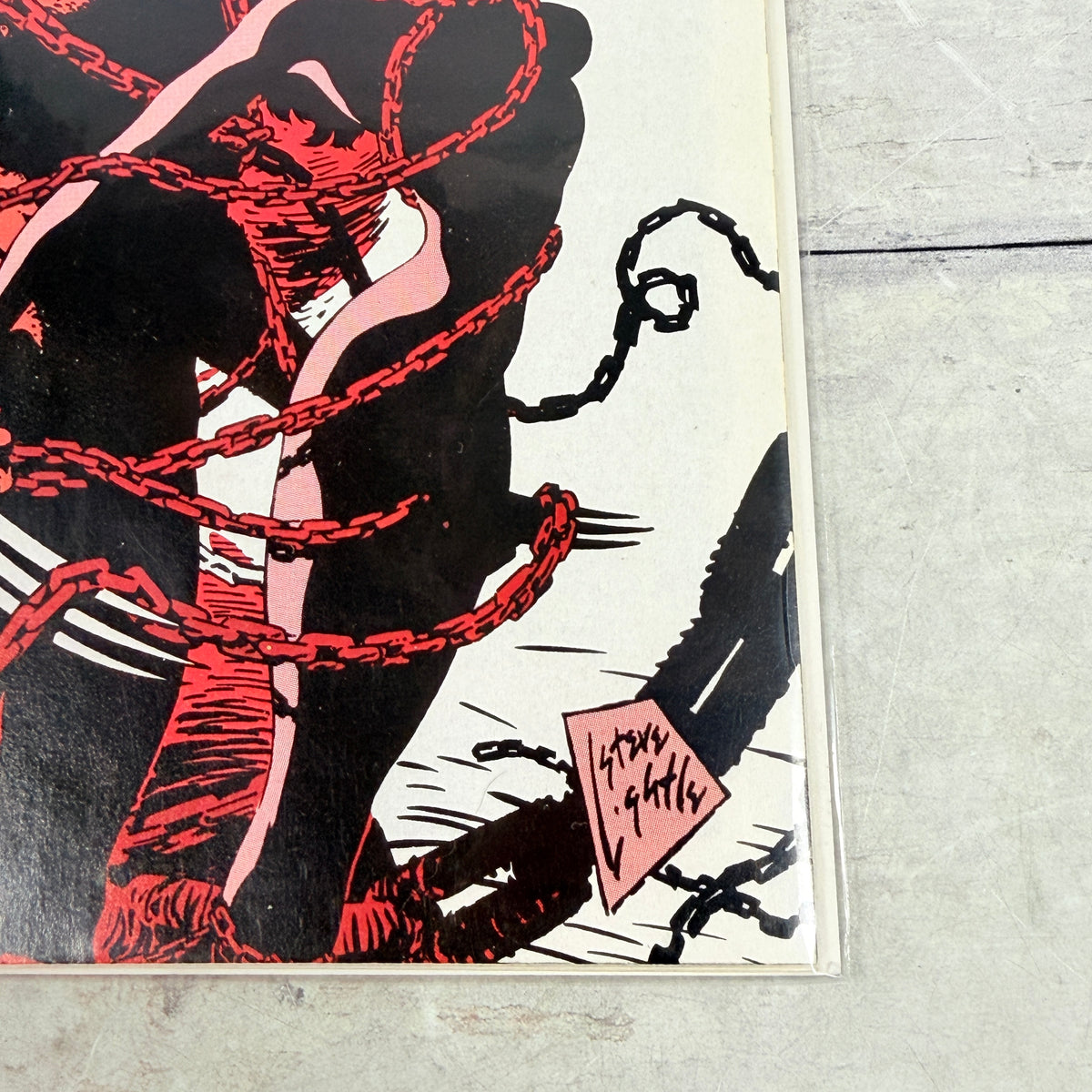 Marvel Comics Presents #110 (1992), Steve Lightle Wolverine and Typhoid Mary cover, direct-sale emblem: lower-right cover-art detail of the actual pre-owned copy.
