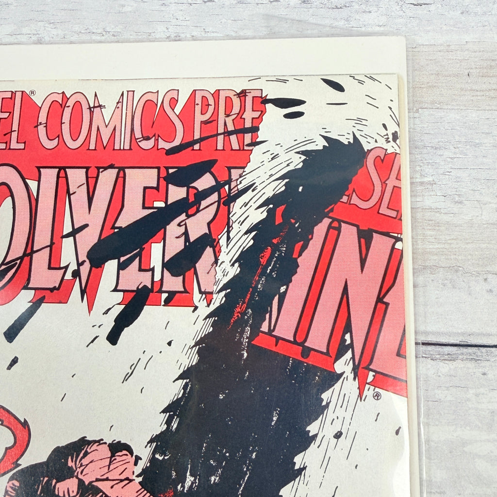 Marvel Comics Presents #110 (1992), Steve Lightle Wolverine and Typhoid Mary cover, direct-sale emblem: upper-right title detail of the actual pre-owned copy.