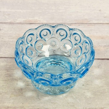 Light blue Moon and Star glass candy dish with lid removed