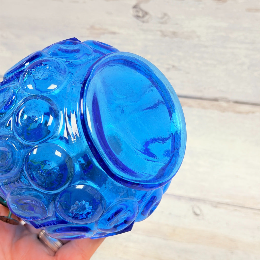 Underside of Moon and Star glass oil lamp