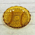 Amber Moon and Star three-part divided relish dish overhead view