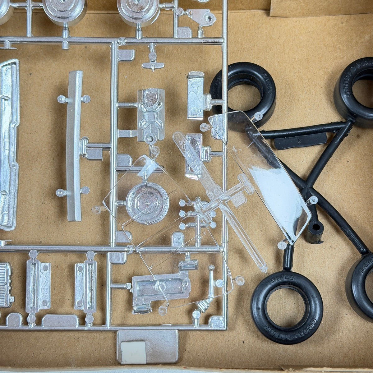 Chrome-plated and clear parts with Goodyear tires