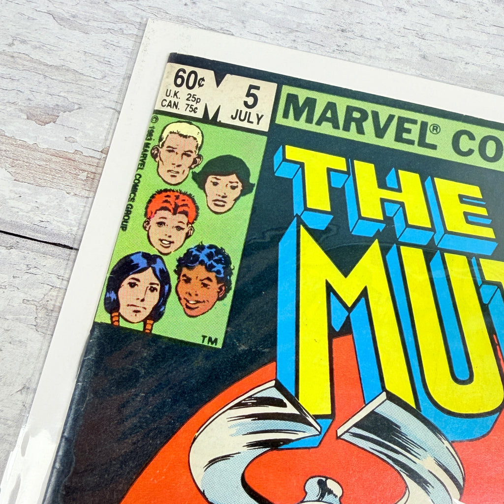 New Mutants #5 (1983) Marvel Direct Edition — upper-left detail