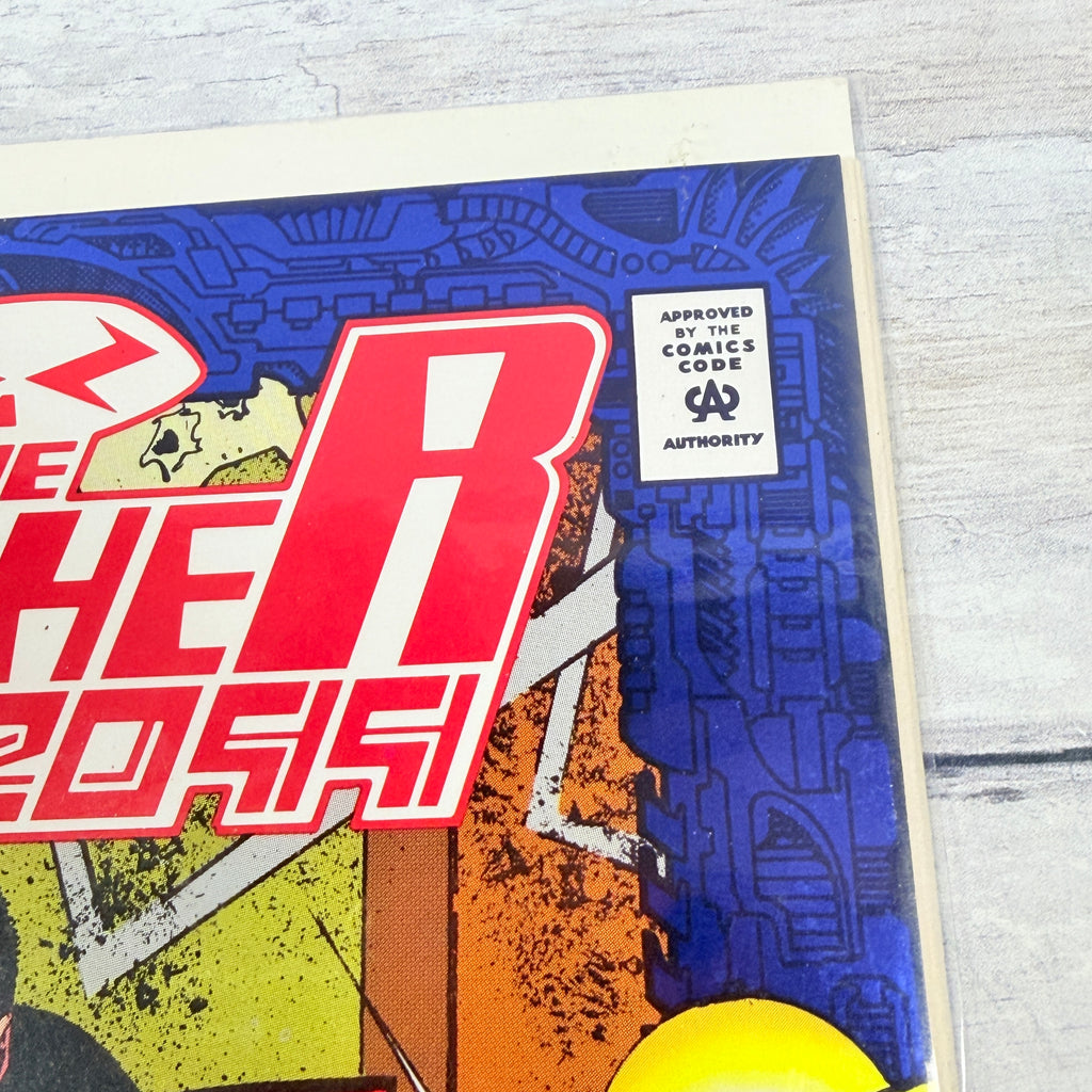 Punisher 2099 #1 (1993) Marvel Blue Foil Direct Edition — upper-right detail
